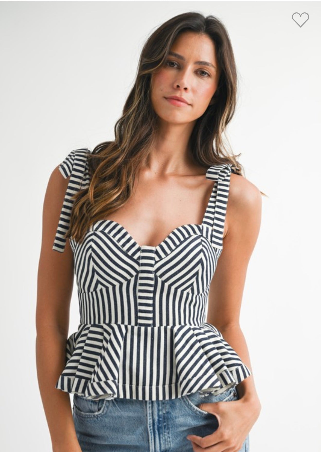 Pinstripe Peplum Top