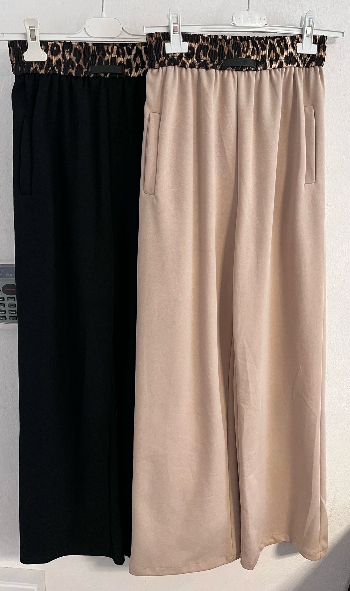 Leopard Trim Pant - Nude