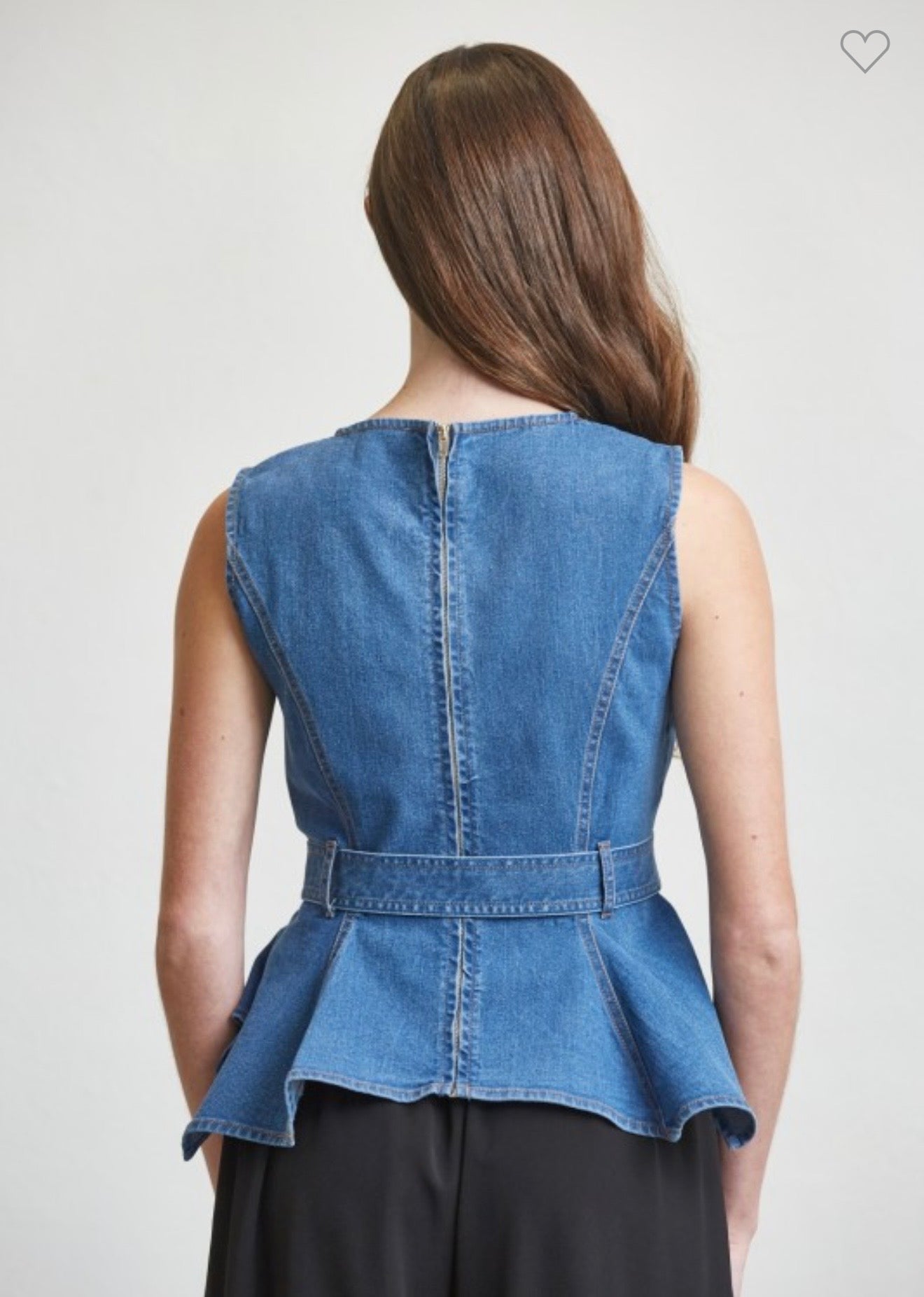 Boat Neck Denim Top
