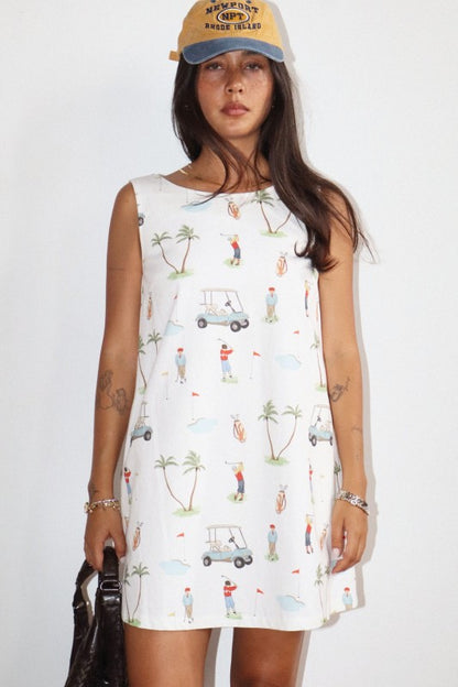 Golf Print Mini Dress