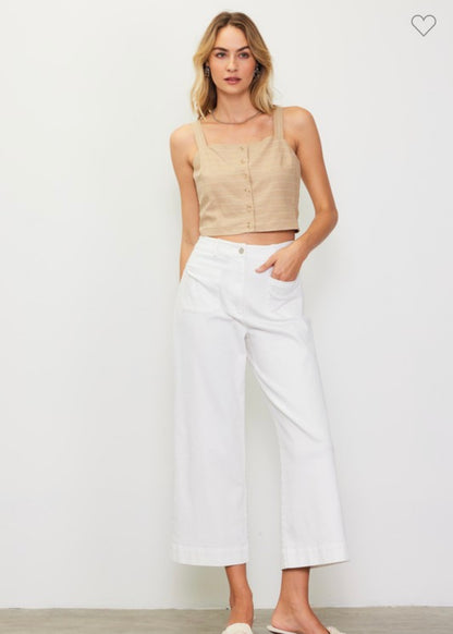 Twill Wide Leg Pants