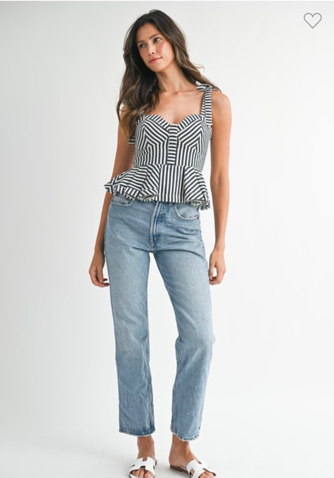 Pinstripe Peplum Top