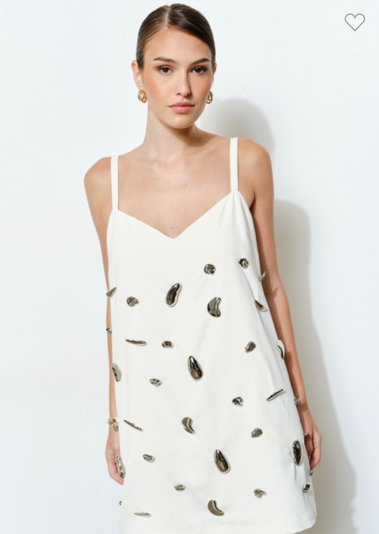 Metallic Embellished A-line Mini Dress