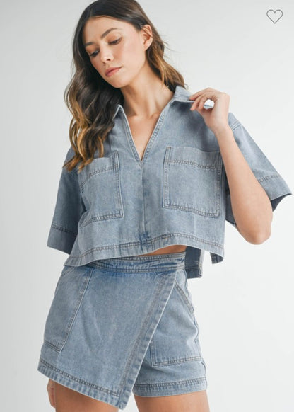 Denim Skort Set