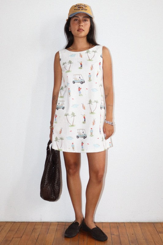 Golf Print Mini Dress