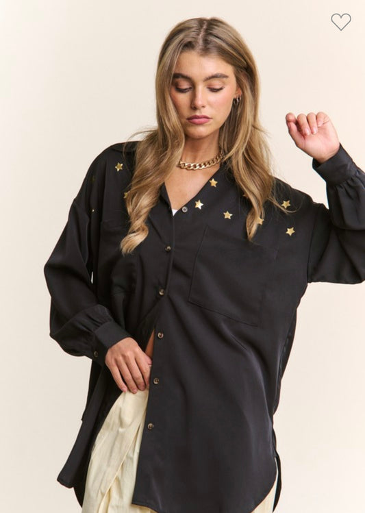 Star Button Down Top