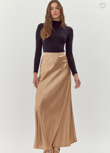 Gold Satin Skirt