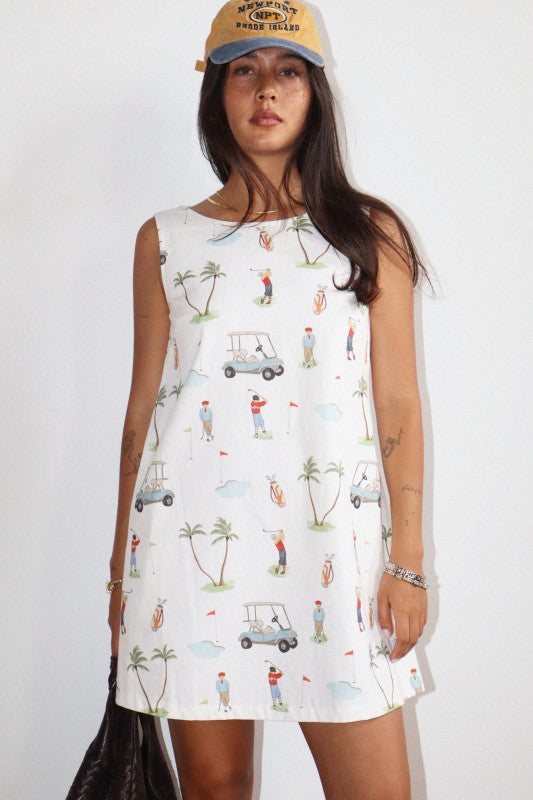 Golf Print Mini Dress