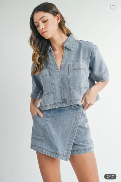 Denim Skort Set