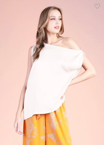 One Shoulder Top - Ivory