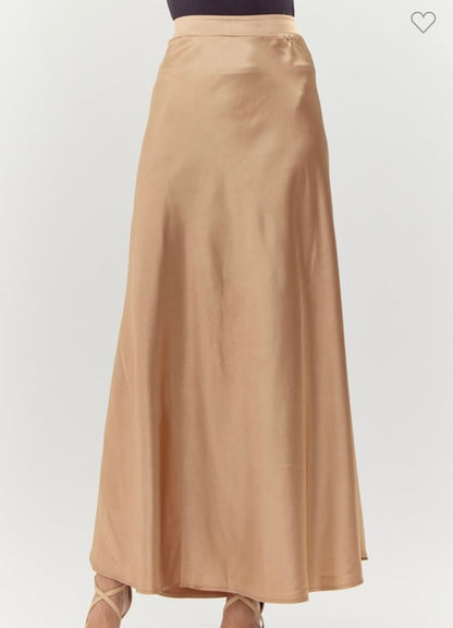 Gold Satin Skirt