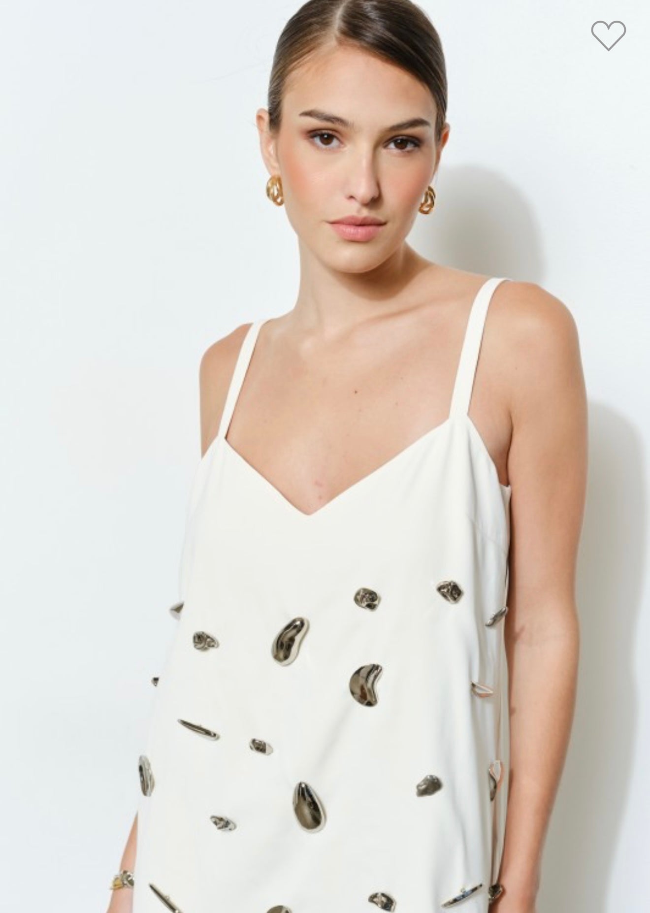 Metallic Embellished A-line Mini Dress